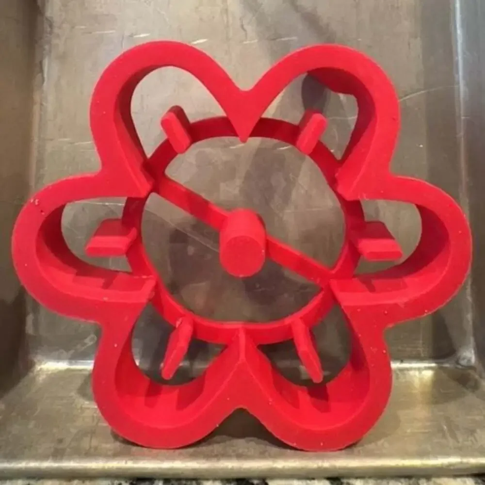 Red Silicone Egg and Pancake Mold Set of 3 Shapes